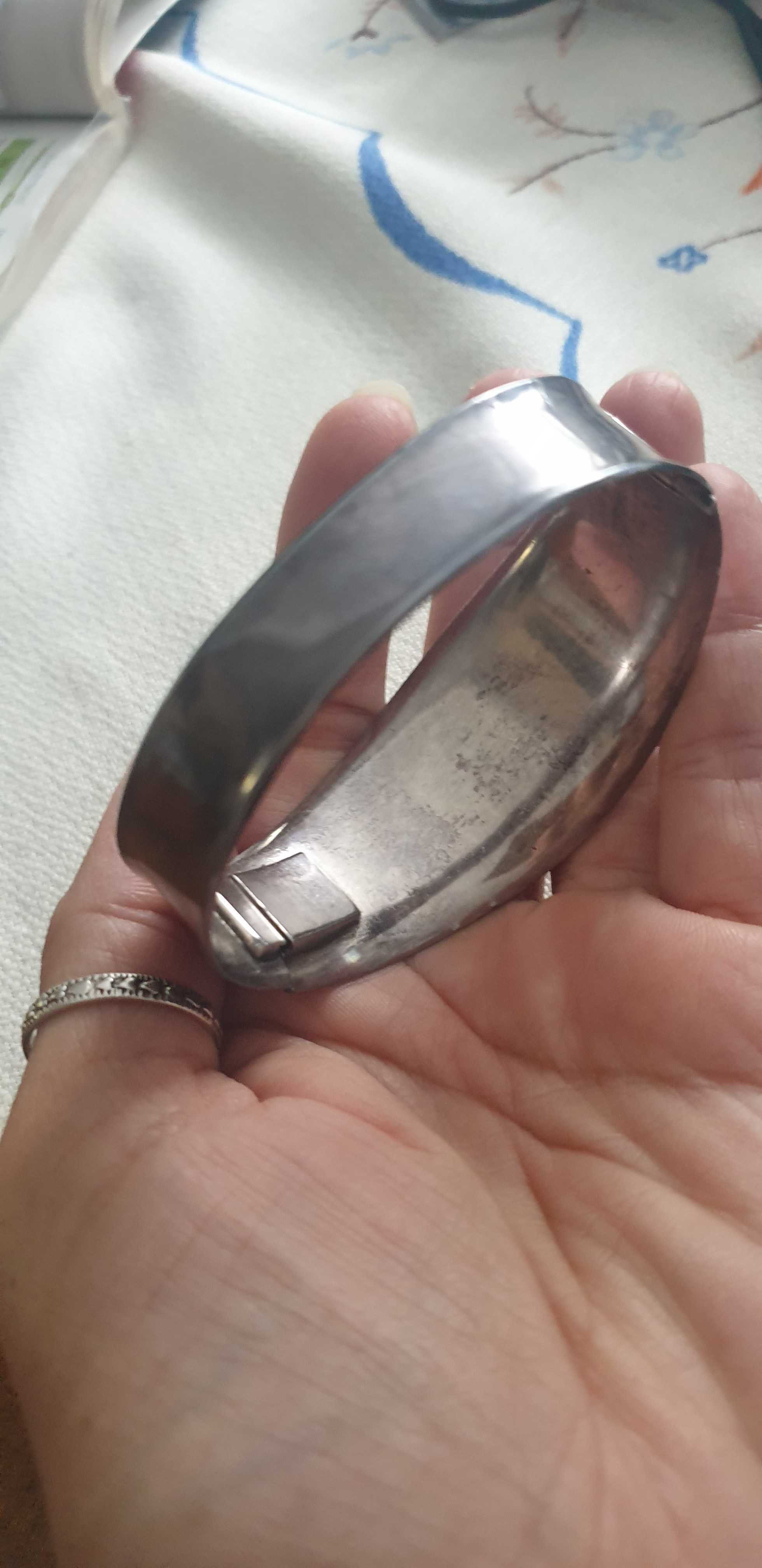 Srebrna bransoletka art deco Gertrud Engel 1954 unikat