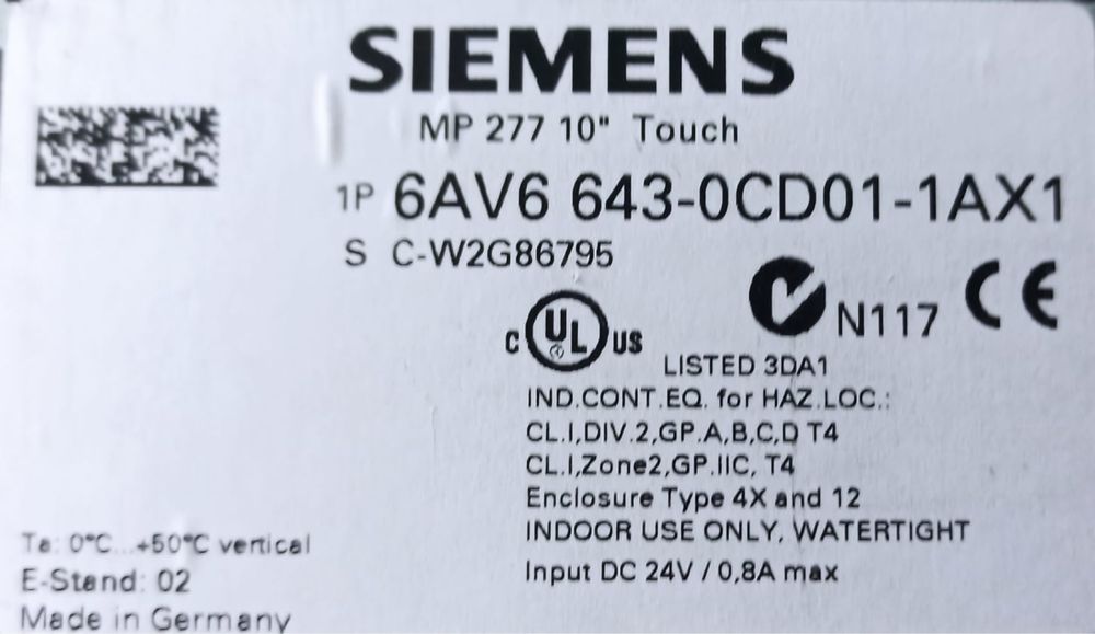 Wyświetlacz Siemens 6AV6 643-0CD0