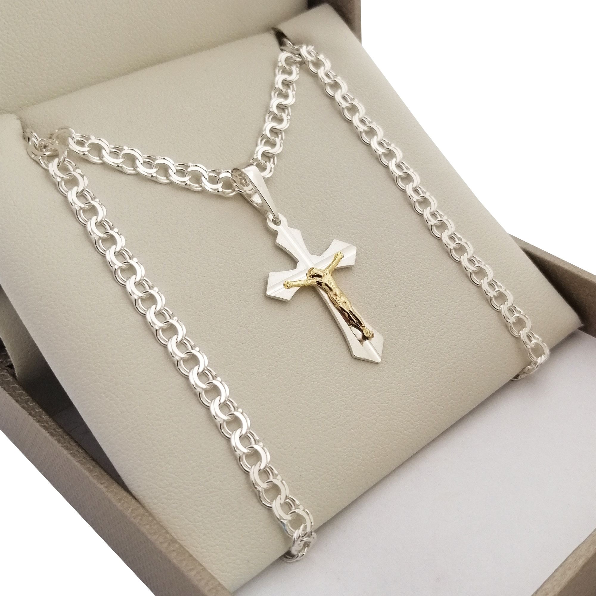 Srebrny Łańcuszek + Krzyż 925 Prezent Dla Męża Taty Chłopaka Na Urodzi