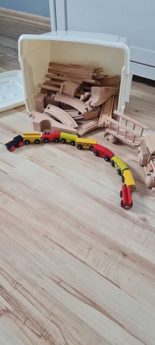 Kolejka drewniana Ikea , duży zestaw
