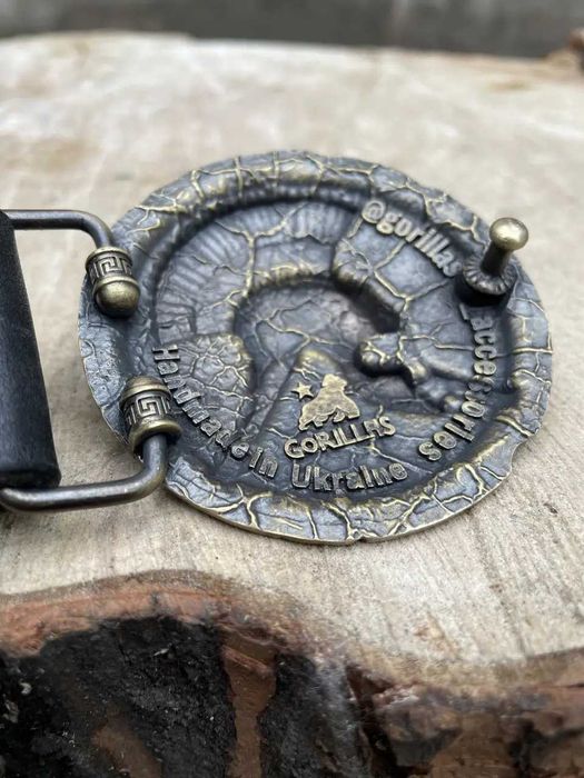 Ремінь з пряжкою Центурион латунь bb37 Мужской ремень ручной работы