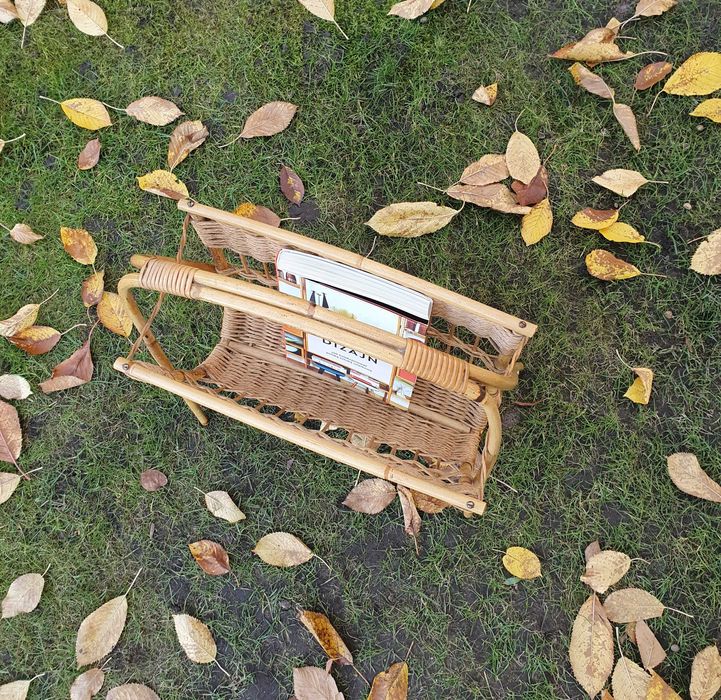 Gazetnik, wiklinowy, boho, lata 70, vintage / retro / PRL