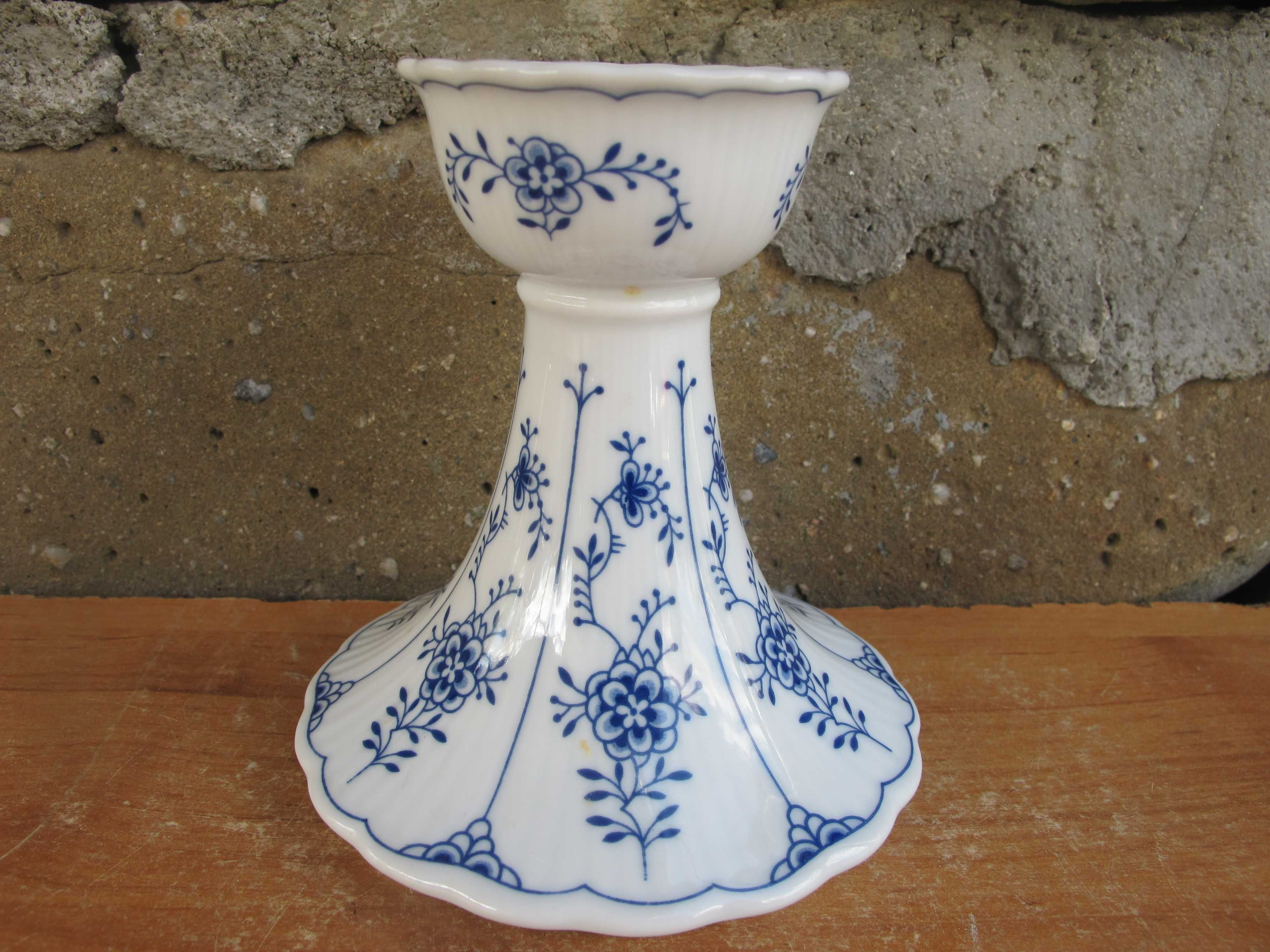 Sygnowany Porcelanowy Świecznik_WZÓR SŁOMKOWY_