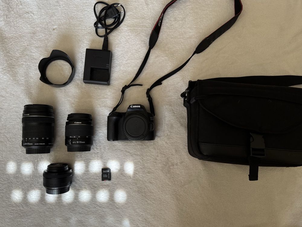 Canon EOS 250D + acessorios + lentes