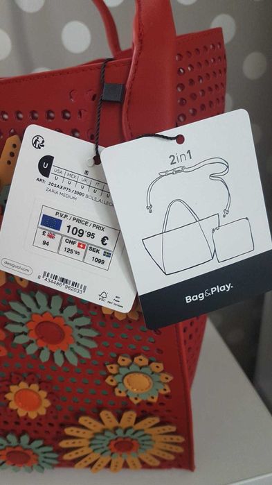 Torebka desigual kwiaty 2w1 duża czerwona