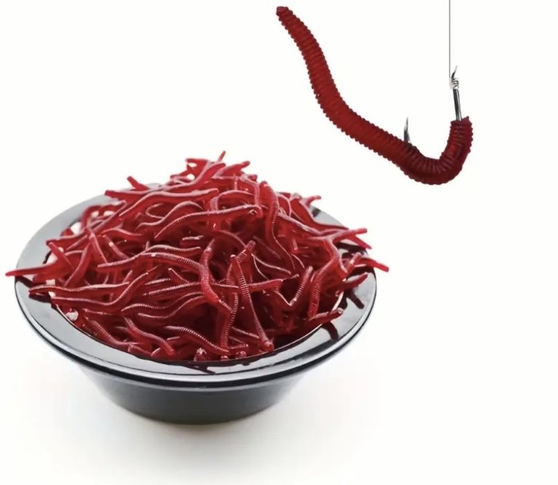 Чевряки для риболовлі 100 шт 4 см рыбалка приманка красные черви улов