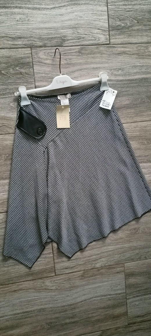 Spódnica asymetryczna w pepitke r.S