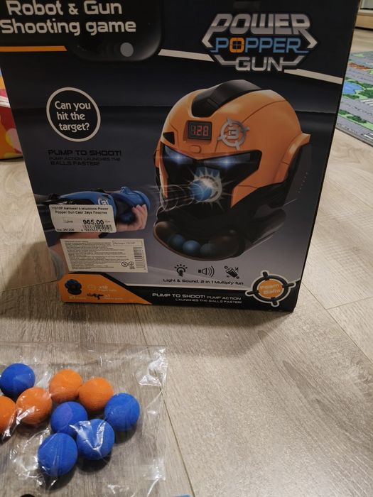 Гра power popper gun 5+, бластер-пістолет+мішень