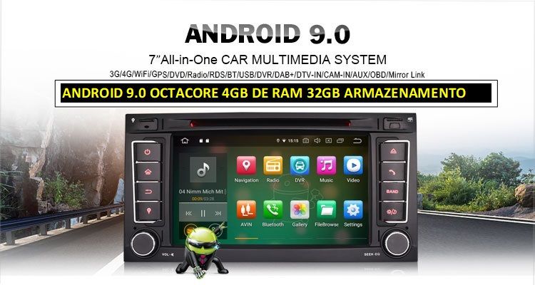 Auto-rádio 2 din android 13 para VW Touareg T5 OctaCore