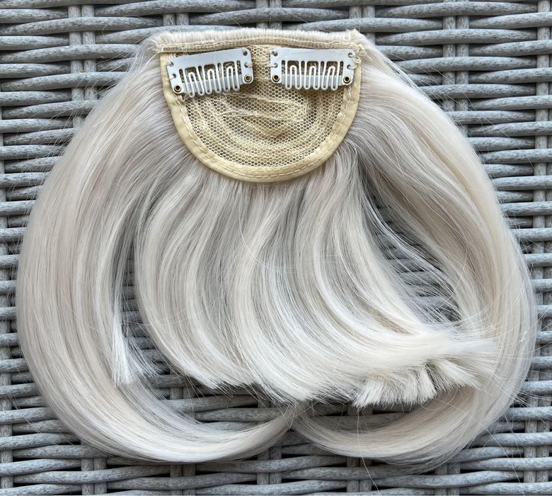 Premium Ultra włosy doczepiane, platynowy blond, grzywka upiększająca