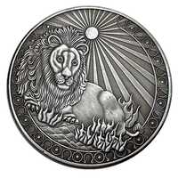 Сувенирная монета "знак зодиака - лев"