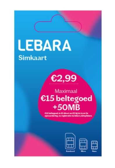 Lebara NL +31 holenderski Starter Karta SIM Card