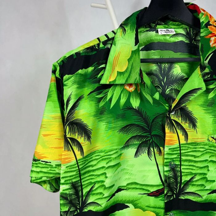 Koszula z krótkim rękawem t-shirt hawajka lata 80 Vintage