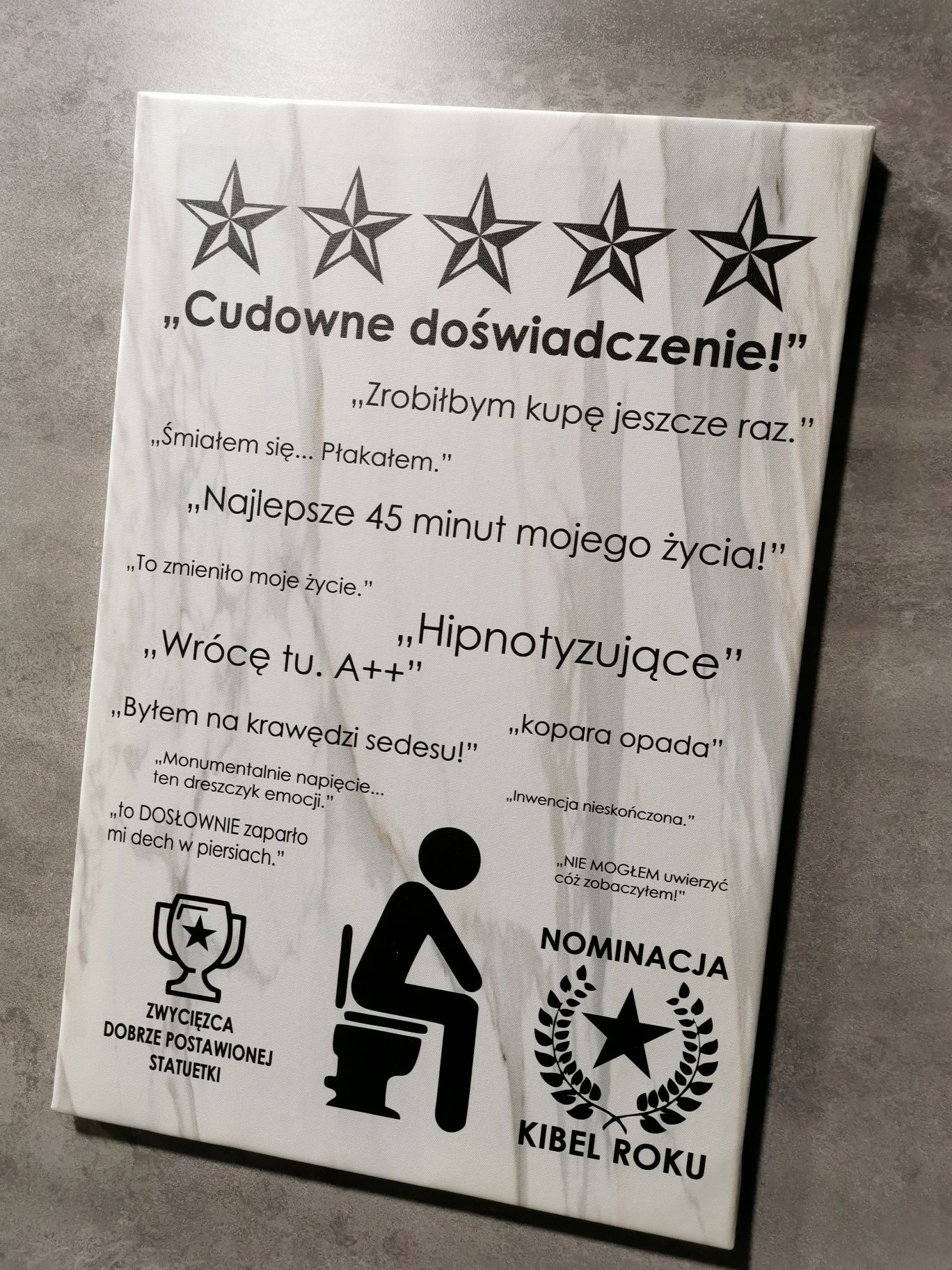 Plakat na płótnie. Łazienka, toaleta, WC najlepszy w mieście.