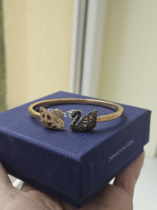 Bransoletka swarovski łabędzie swan złota M