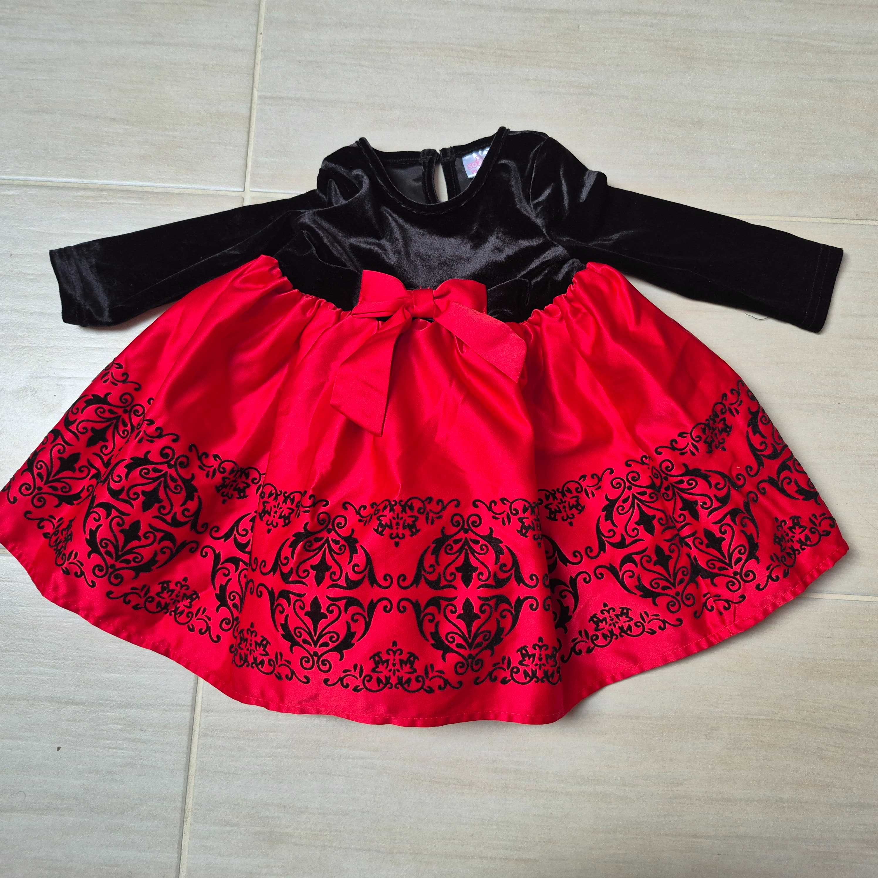 Elegancka sukienka świąteczna dla dziewczynki r.80