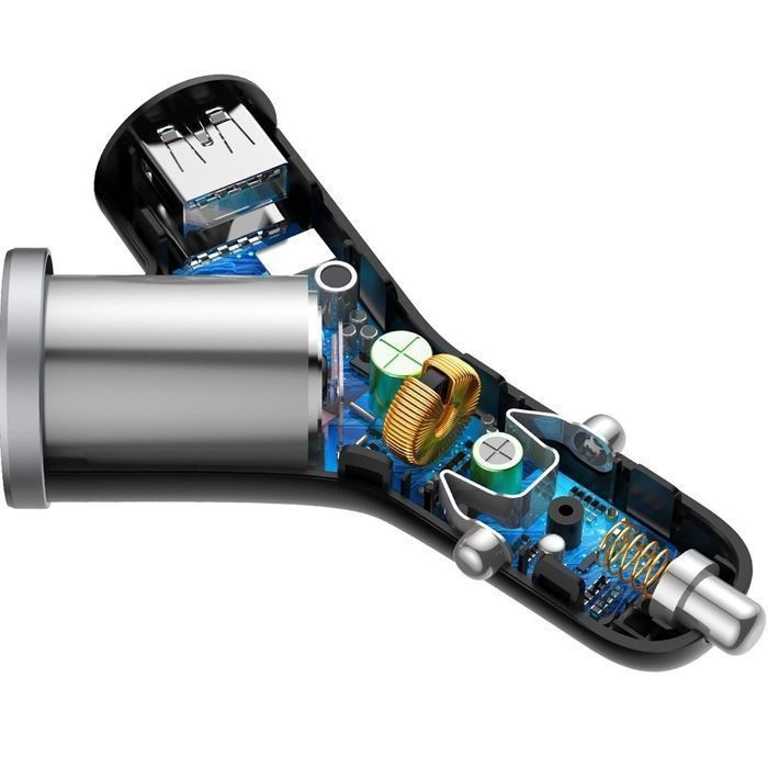 Baseus ładowarka samochodowa 2x USB + gniazdo zapalniczki 3.4A czarny