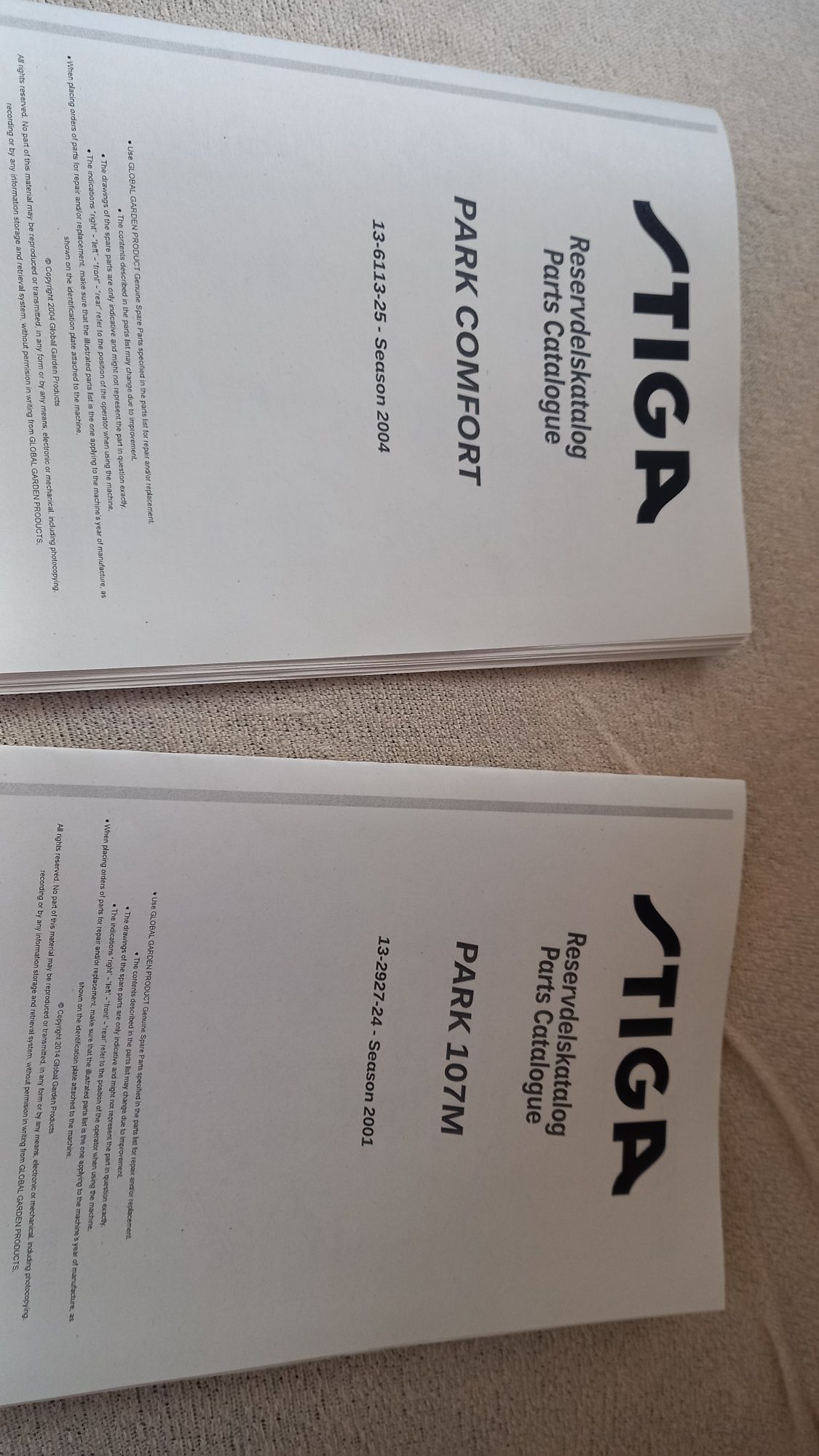 Instrukcja. Katalog. Serwis stiga park 12