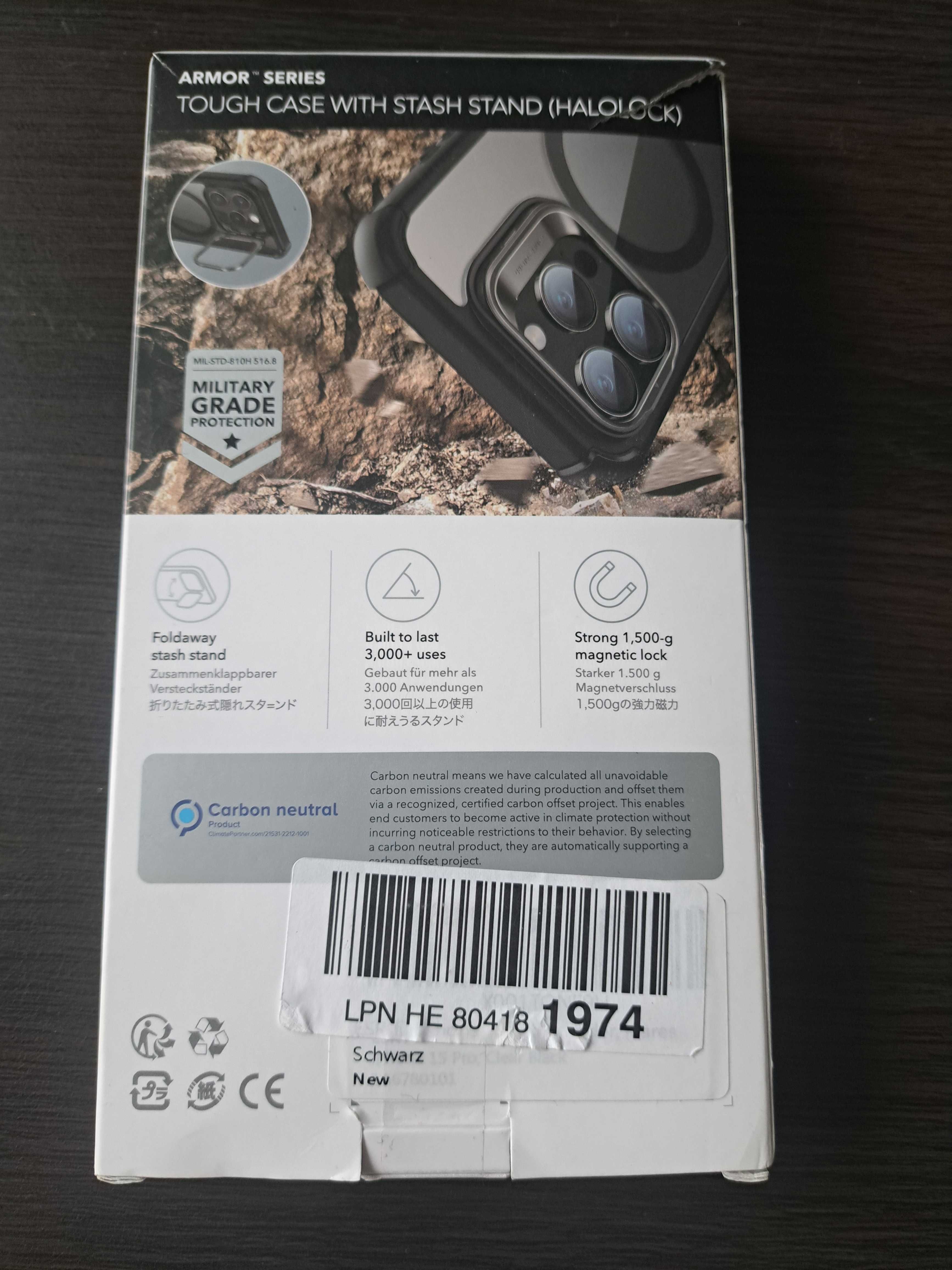 Etui Obudowa z podstawką i oslona ekranu ESR seria Armor iphon 15 Pro