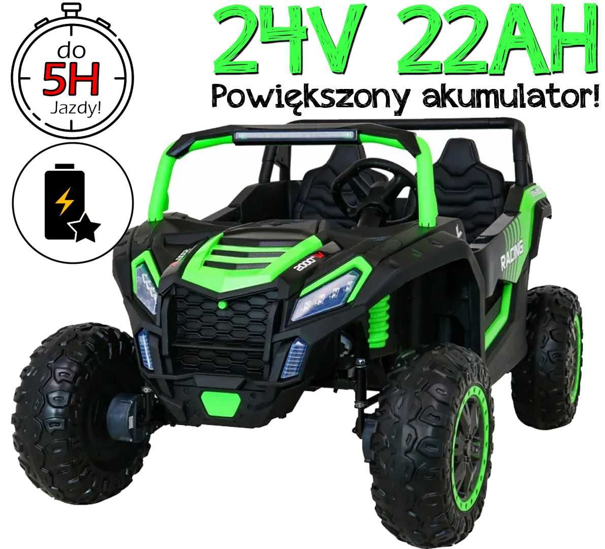 Wielkie AUTKO na akumulator RACING A032 24V 22Ah PILOT MP3 ŚWIATŁA