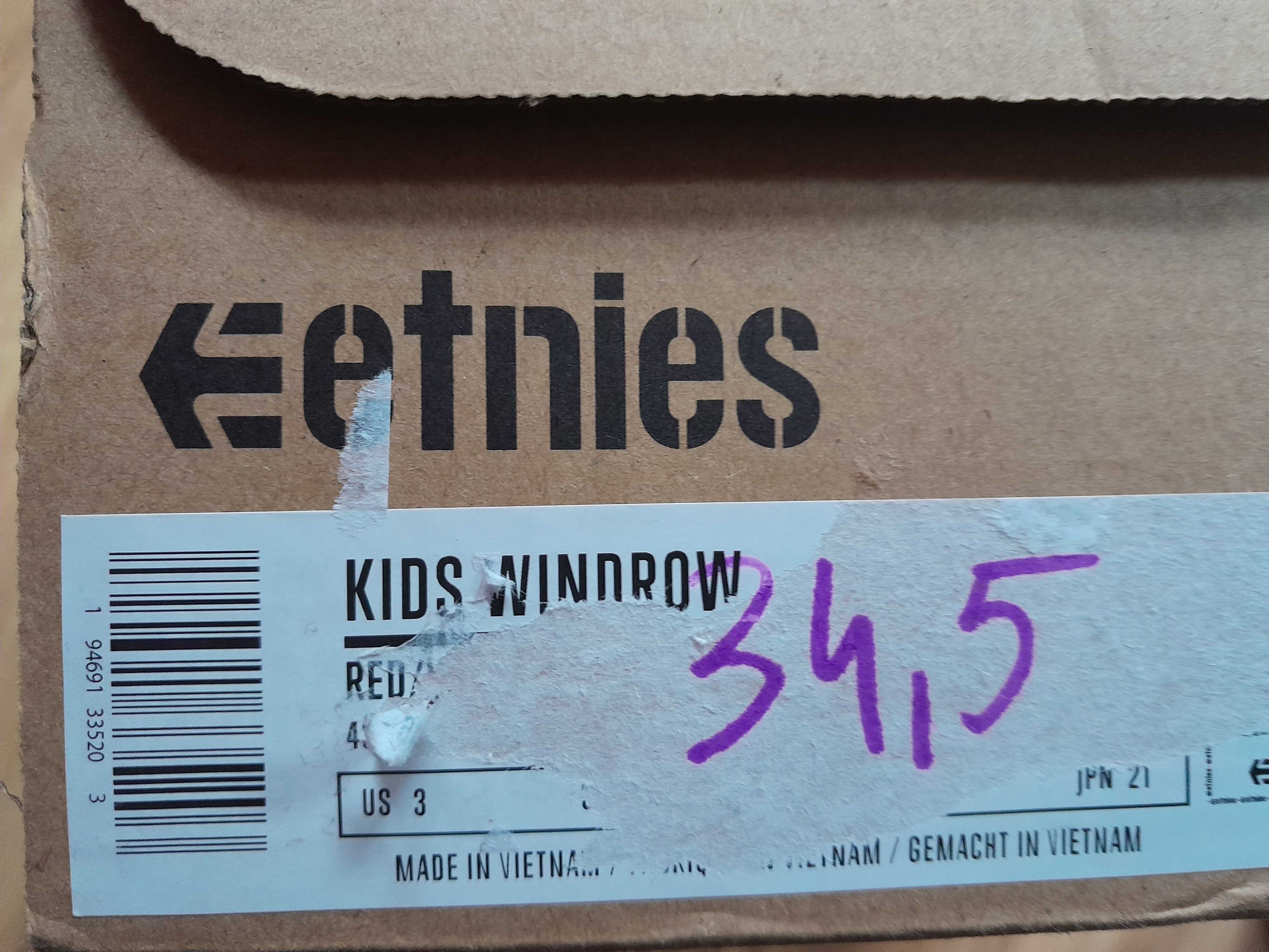 Buty dzieciece etnies kids windrow czerwone 34,5 ŃOWE