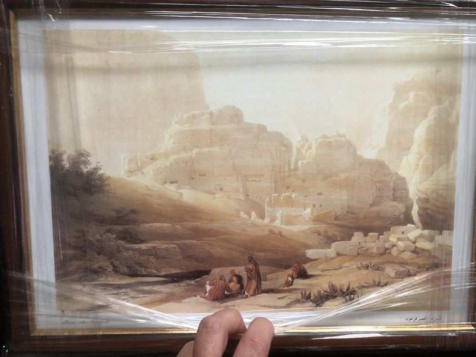 Litografia David Roberts com moldura em madeira nova