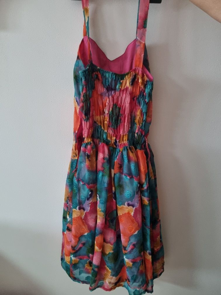 Vestido cerimónia multicolor - S