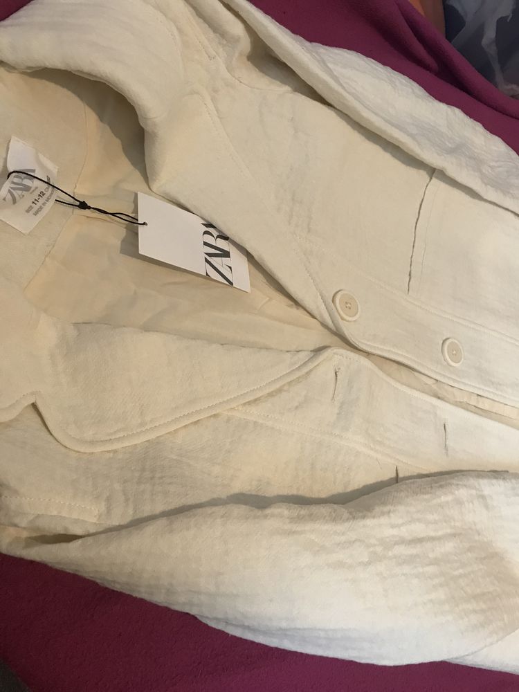 ZARA płaszczyk ecru 152 NOWY komunia