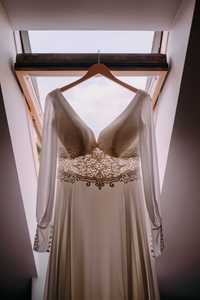 Przepiękna suknia ślubna, Agnes, rozmiar 38, długi rękaw