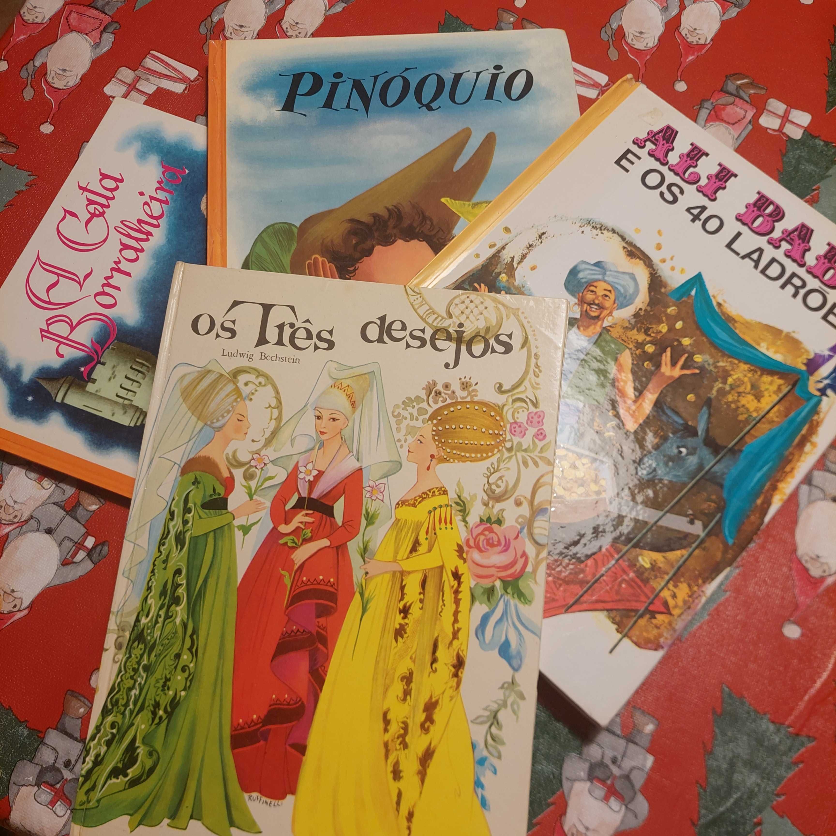 Gata borralheira, Ali Babá, três,desejos, Pinóquio