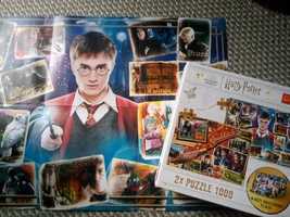 Puzzle HARRY POTTER 2x1000 Trefl, plus plakat JAK NOWE