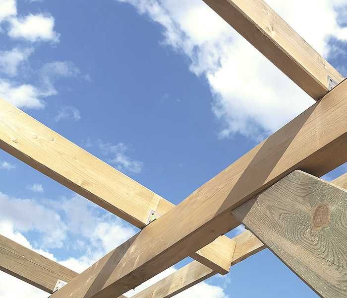 Zadaszenie, wiata przyścienna garażowa drewniana 300 x 484 cm