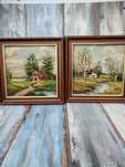Obrazy Haftowane w drewnianej ramie -Vintage -