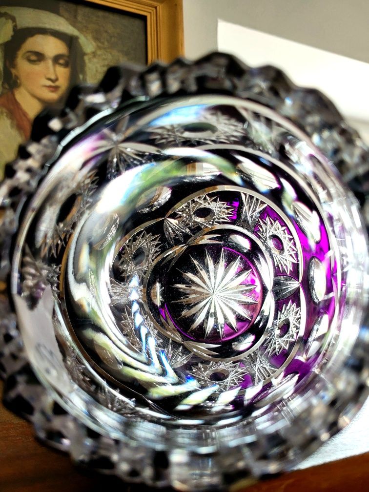 Kryształ wazon fioletowy