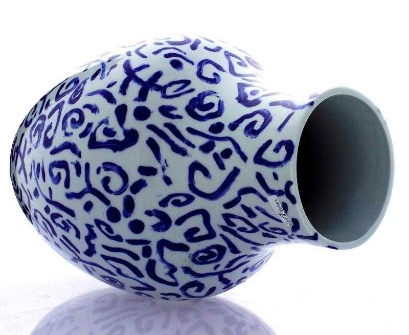 Manuel Cargaleiro – Jarrão azul e branco em cerâmica