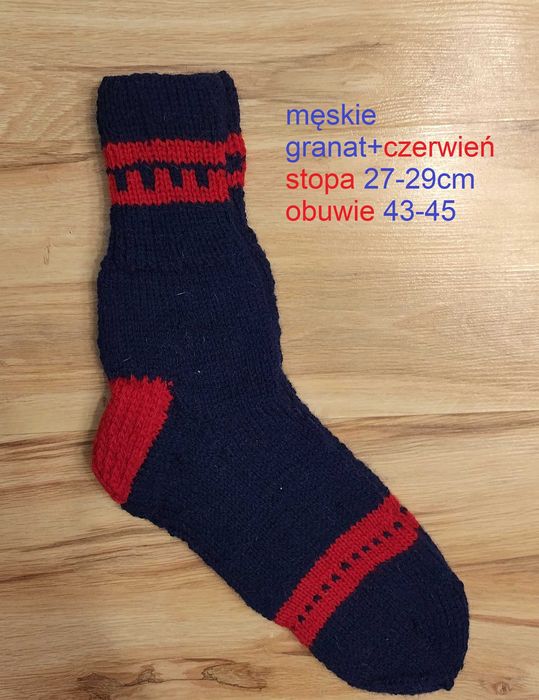Skarpety rękodzielnicze Leokadia męskie 27-29 cm Super prezent :)