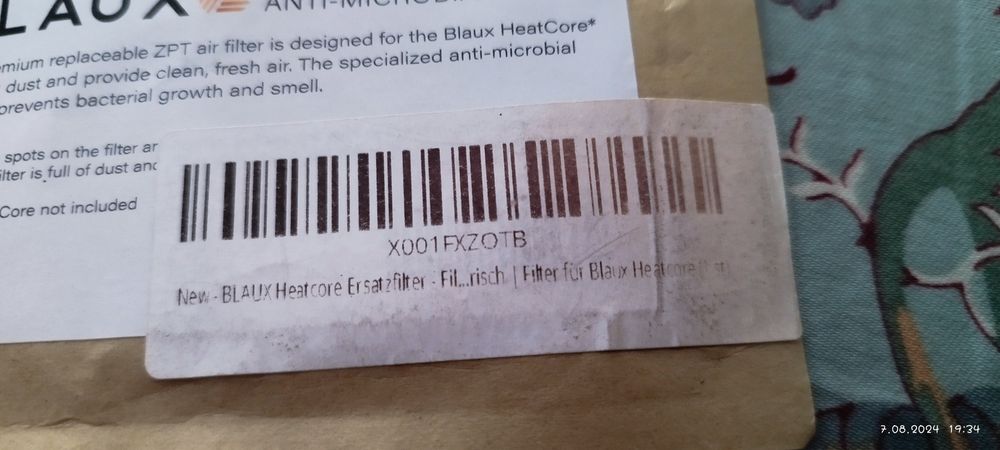 Blaux antybakteryjny filtr Heatcore ZPT