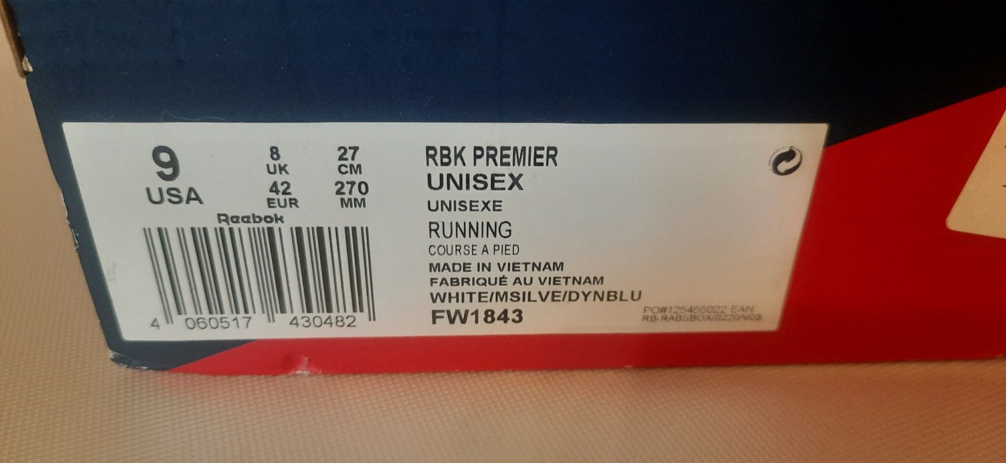 Мужские кроссовки для бега Reebok Premier FW1843 42 (9) 27 см