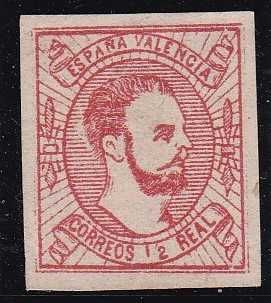 4 Selos ESPANA 1873, 1874 e 1875 Don CARLOS VII Governo CARLISTA