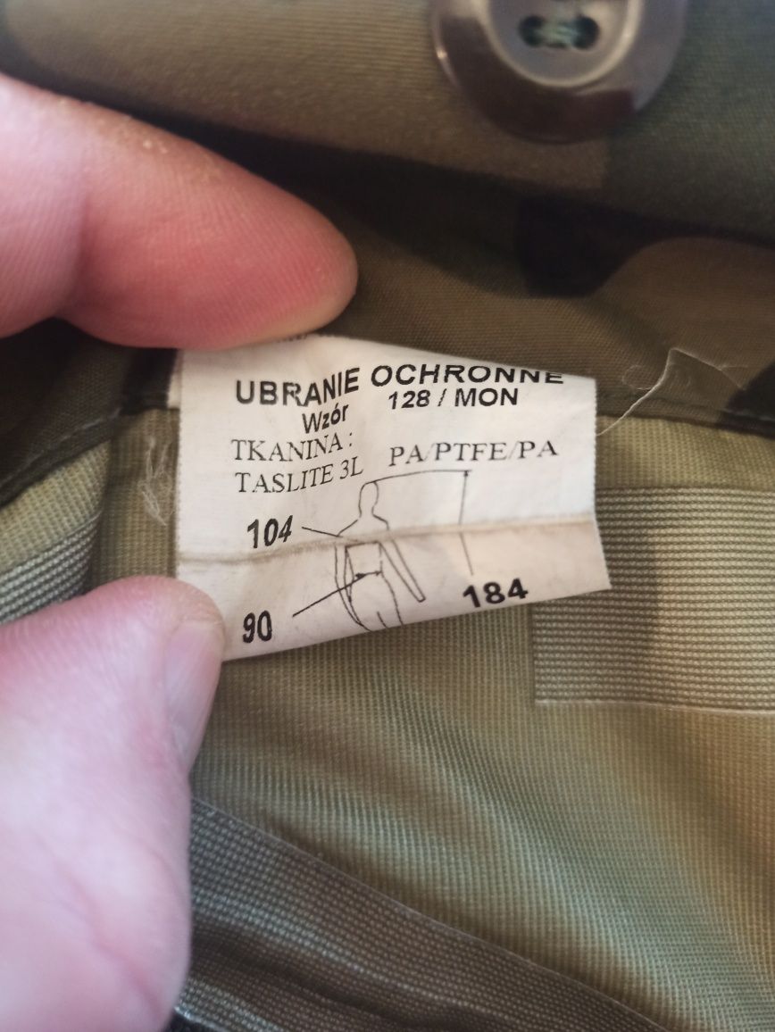 Spodnie ubrania ochronnego goratex  wz. 128/ mon WP