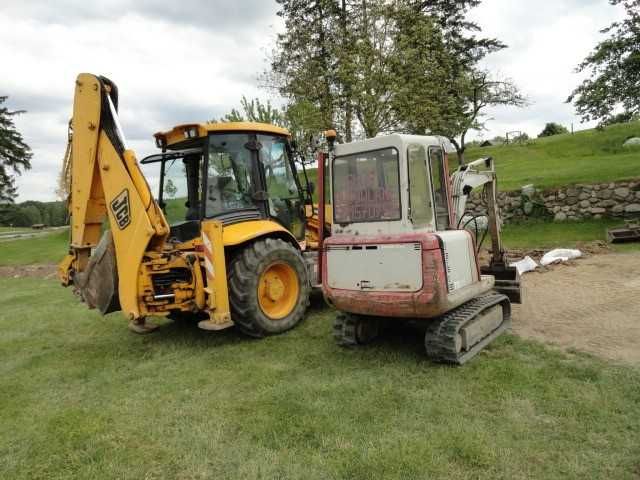 Usługi koparko ładowarka JCB 4CX izolacje drenarka kostka brukowa.