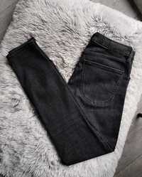 Szare jeansy Lee Ivy Skinny Fit spodnie z wysokim stanem