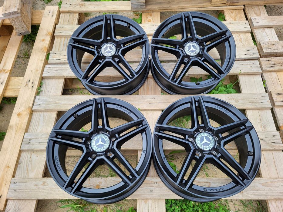 [1159] Felgi aluminiowe 16 Cali 5x112 ET38 Mercedes CZUJNIKI BLACK AMG