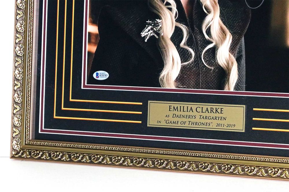 Emilia Clark autograf Gra o Tron piękna oprawa certyfikat