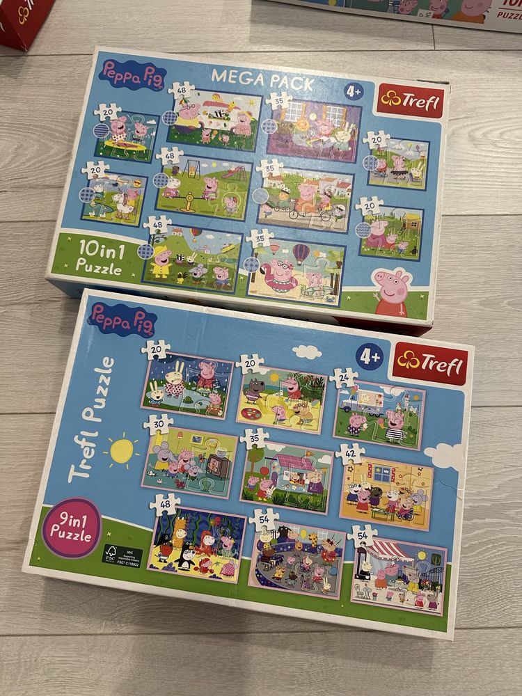 Świnka Peppa puzzle zestaw 2 opakowań - 19 ukladanek