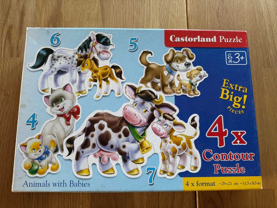 Zestaw Puzzle Czuczu, Zwierzęta i ich dzieci, Psi Patrol 3+ =OKAZJA=