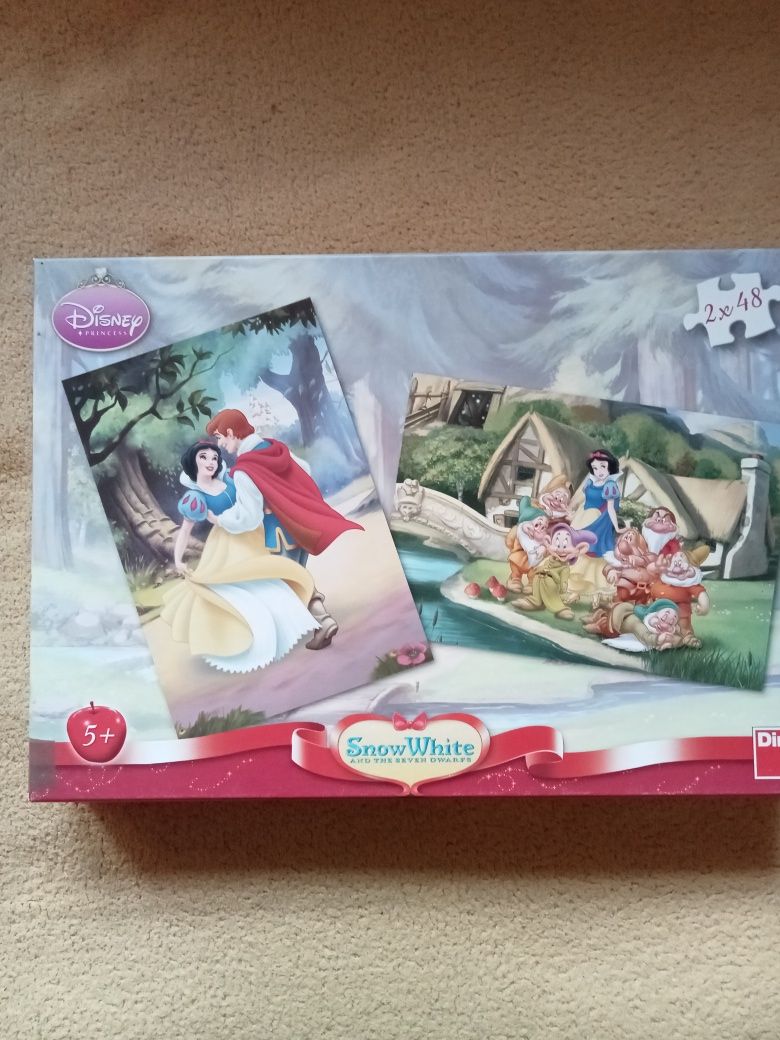 Puzzle 2w1 - Królewna Śnieżka i 7 krasnoludków