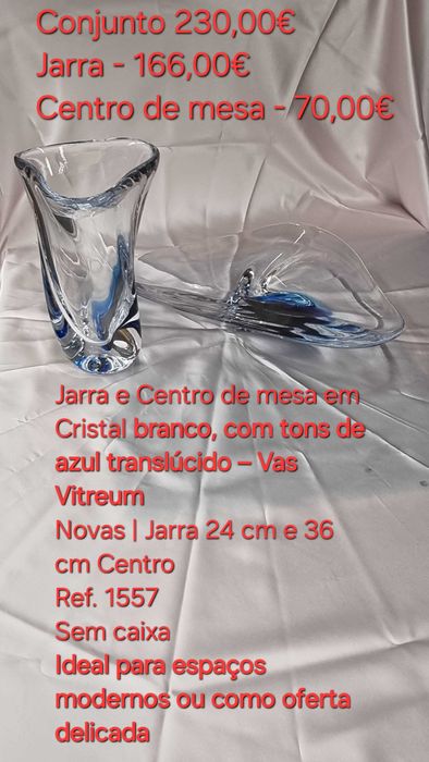 Conjunto Jarra e Centro de Mesa Vas Vitreum