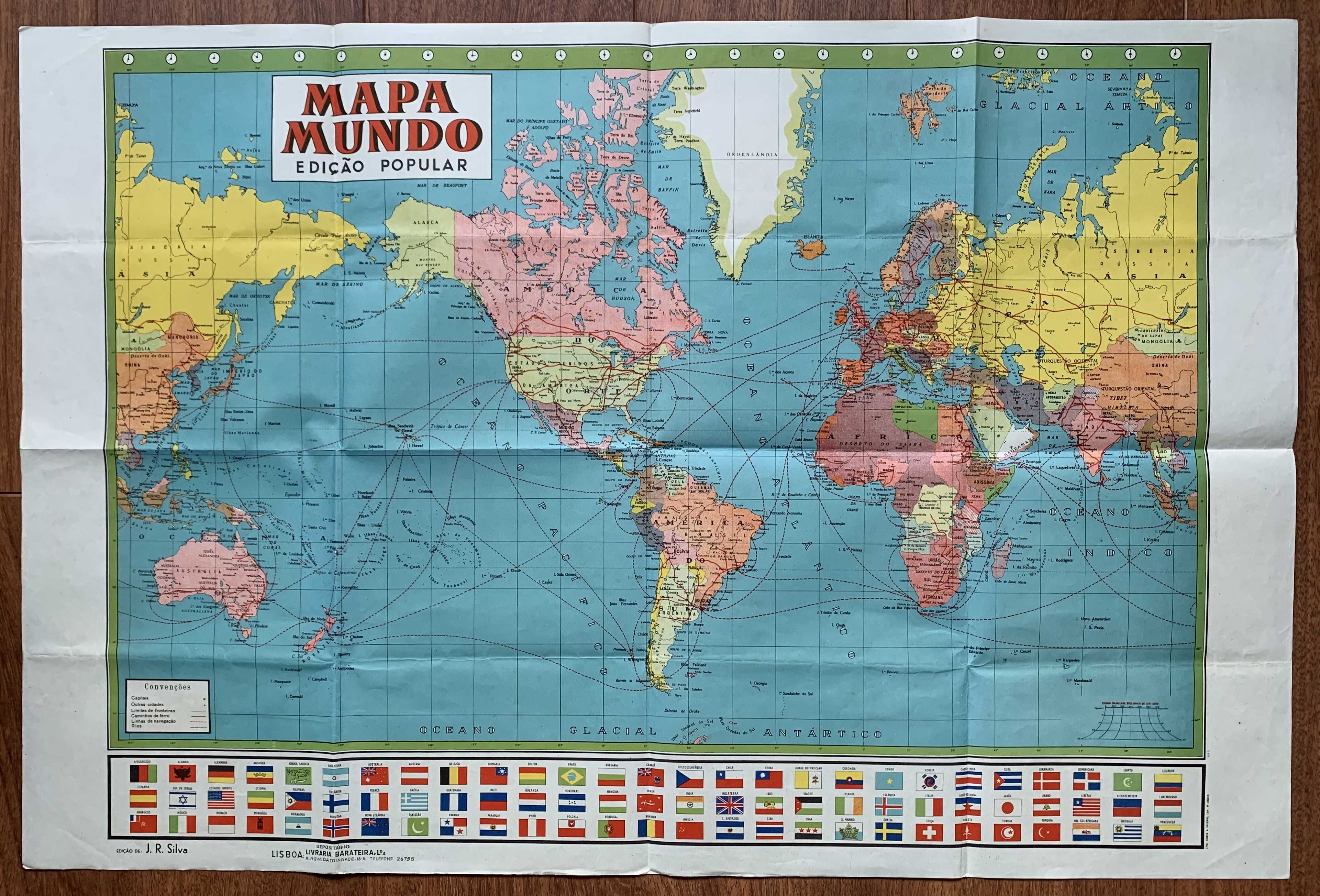 Mapa mundo, edição popular, 1952
