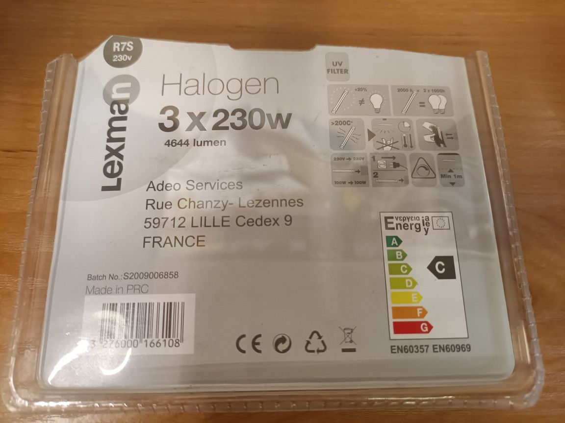 3 X halogen R7S 230W długość 118mm